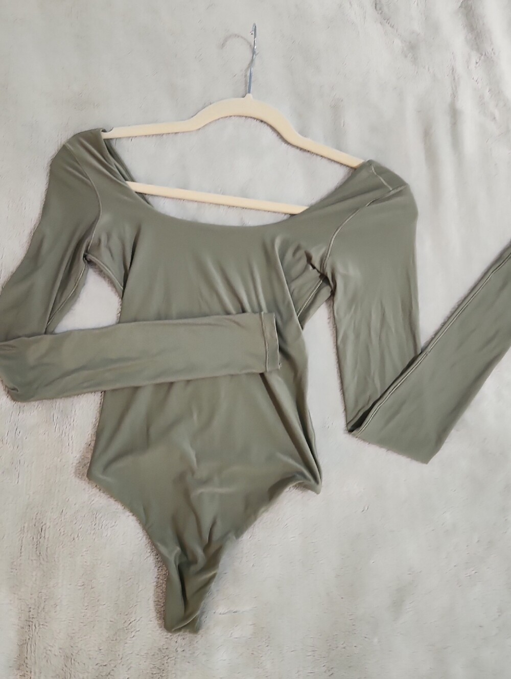 Smoothez By AERIE Olive Green Long-Sleeve Bodysuit
